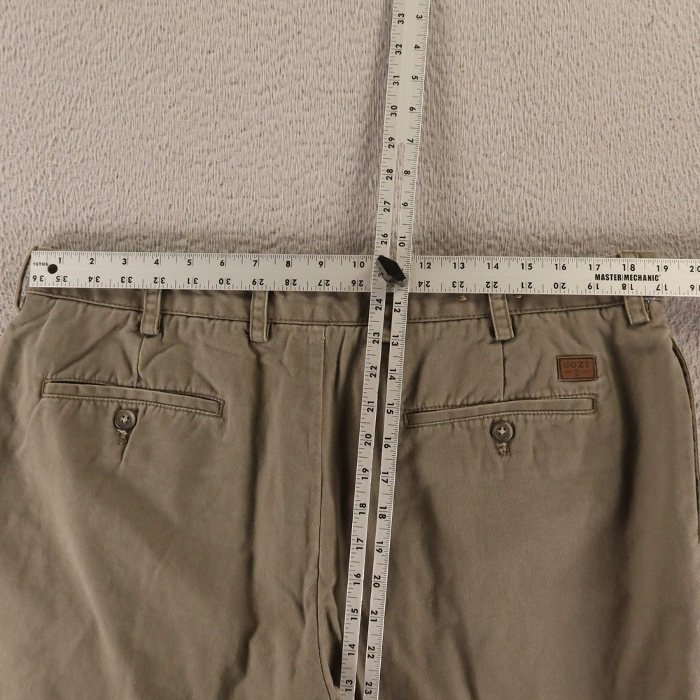 IZOD Shorts Mens 40 Green 100% Cotton Twill Chino Pleated - Picture 6 of 7